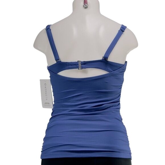 ATHLETA Women's Tankini Top Nylon Blue Open Back Women's Size 34B/C - Picture 4 of 9
